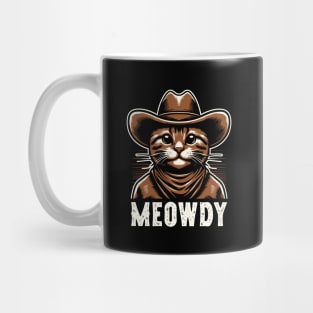 Meowdy Cat in Cowboy Hat Mug